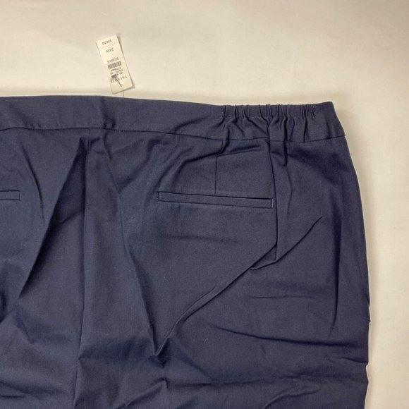 Talbots Slim Crop Pants Women 24W NWT $99 Stretch Cotton Elastic Waist Scallop - Picture 7 of 12